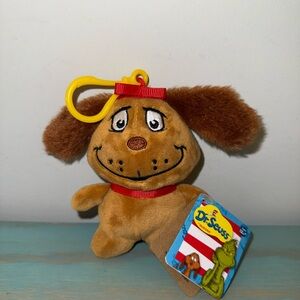 Dr. Seuss Tan Plush Dog with Yellow Clip